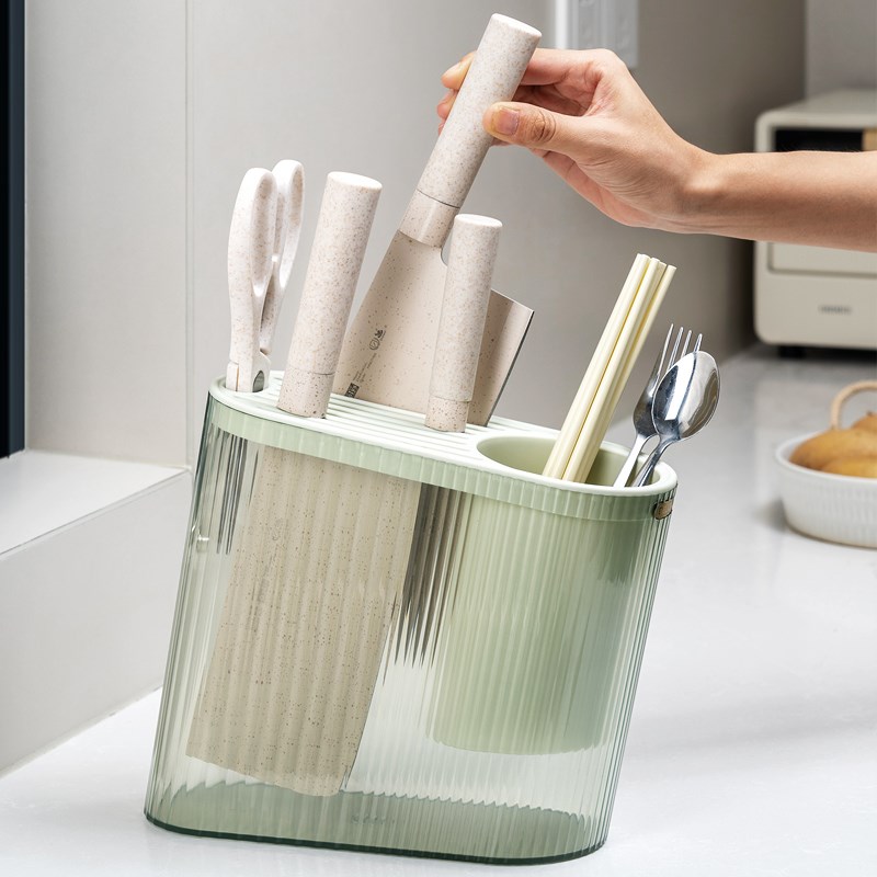 刀架置物架台面多功能厨房2023新款筷子筒刀架一体收纳盒家用菜刀