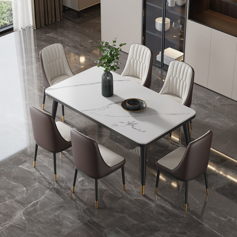 网红北欧岩板餐桌餐椅组合小户型家用长方形桌子椅子简约吃饭轻奢,住宅家具,岩板餐桌,淘宝优惠券,粉丝福利购,淘宝优惠卷