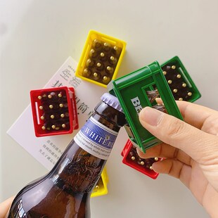 一筐啤酒箱开瓶器冰箱贴磁贴创意食玩家居装饰个性磁力啤酒起瓶器