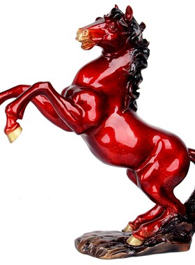 朴器 彩绘铜跃马摆件