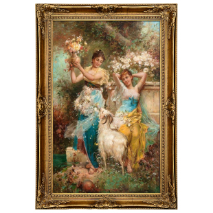 别墅巨幅挂画 饰画 天使人物油画A27 玄关油画客厅装 手绘豪华欧式