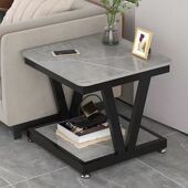 岩板沙发边几客厅小户型带轮可移动角几迷你小方桌卧室床头柜角几