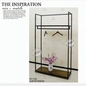服装 展示架落地铁艺靠墙高架复古中岛双层正侧挂衣服货架 店男女装