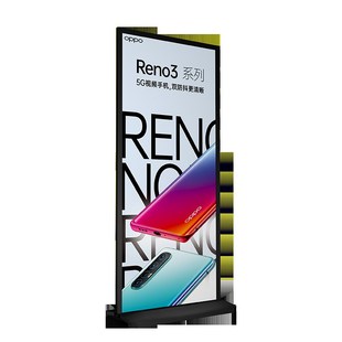 黑色双面丽屏展示架80x180kt板萍广告立牌门型立式落地注水易拉宝