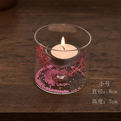 欧式 圆筒玻璃烛台油灯防风蜡烛台浪漫烛光晚餐礼物创意家居摆件