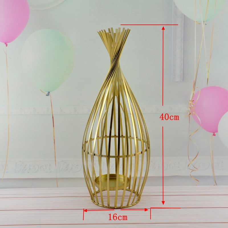 欧式创意金色铁艺烛台摆件浪漫烛光晚餐道具灯婚庆摆设家居装饰品