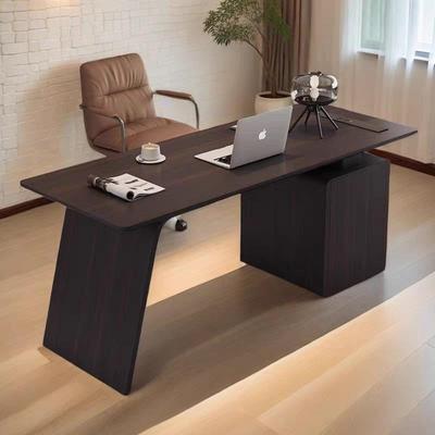实木轻奢意式极简办公书桌书房客厅家用写字台咨询接待桌电脑桌子