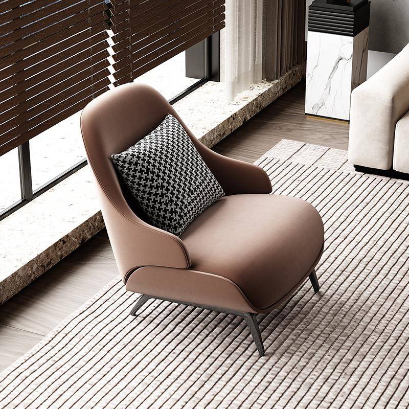 意式轻奢休闲单人懒人设计师沙发椅可躺阳台客厅酒店靠背看书美甲