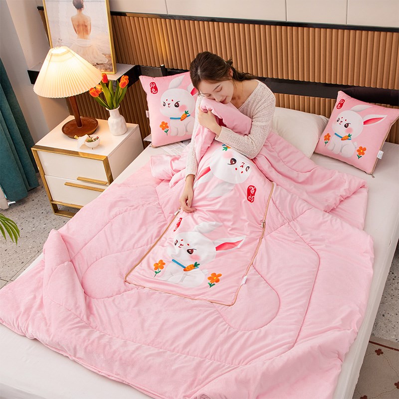 十二生肖两用抱枕被加厚水晶绒汽车靠垫二合一办公室沙发学校午睡