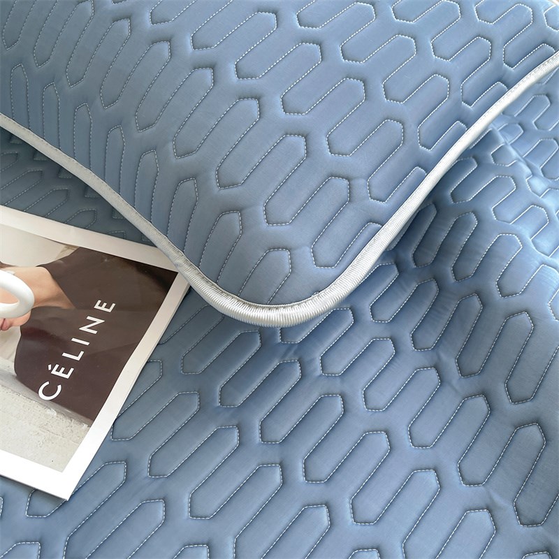 床裙乳胶凉席三件夏季纯色床垫冰丝席空调软席子1.8m床罩可机洗