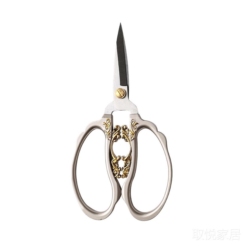 复古剪刀家用剪刀剪线头裁缝剪子剪纸纱剪不锈钢剪 富贵花开
