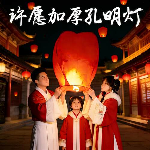 新年孔明灯许愿灯2026新款加厚安全型跨年过年天灯高级阻燃