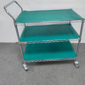 防静电物料周转货架车间移动分拣车线网带轮小推车多层镀铬周转车