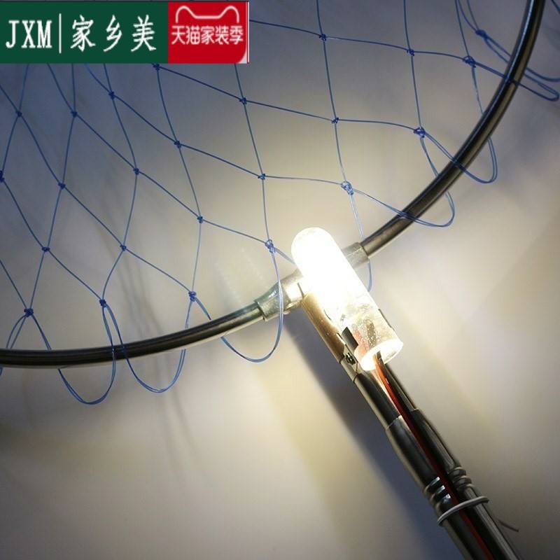 LED下水灯鱼灯12V强光防水亮黄白光灯泡接电瓶带开关水下诱鱼集鱼