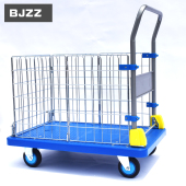 围栏折叠小推车平板车静音折叠手推车围网车护栏车围栏围网网格车