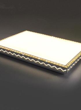 ed吸顶灯亚克力灯灯长方形客MTMl灯大厅气主卧室餐厅调色圆舞曲灯