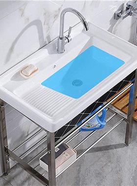 陶瓷洗衣盆锈池钢支架盆洗衣带搓台板阳台超无品牌/深洗衣槽水池