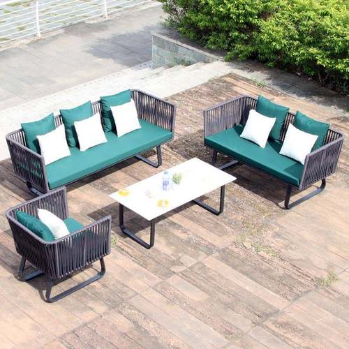 户沙发椅三人组合休闲防水藤外防晒铝合金绳庭305编藤编民宿院沙