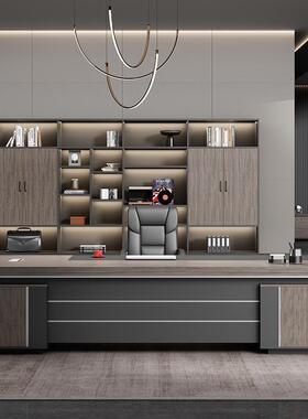 椅老桌新中式办公桌组合简约现代轻奢大台经理板主管总裁班电JVW