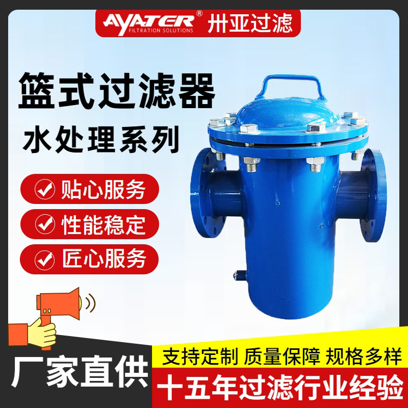 卅亚过滤工业法兰不锈钢篮式过滤器SYT-300L毛发收集器生产厂家