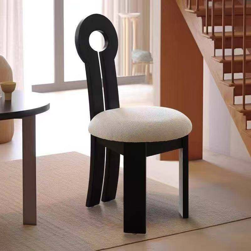 实木椅子餐椅家用中古风餐厅餐桌椅凳子靠背椅人鱼凳钥匙椅