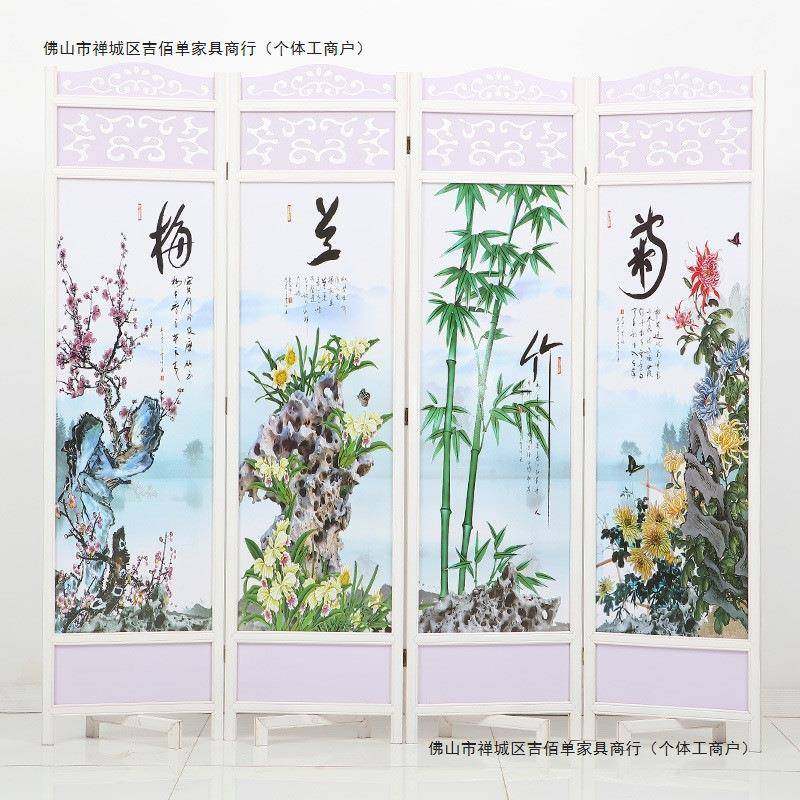 GxP风隔断客厅古玄关卧式室屏简约现代移动酒店实木中UEN可仿折叠