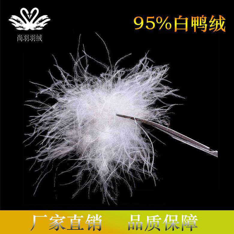 羽装绒厂家羽绒羽毛服标准水FPB大朵洗高蓬松新国标白21标90纯鸭