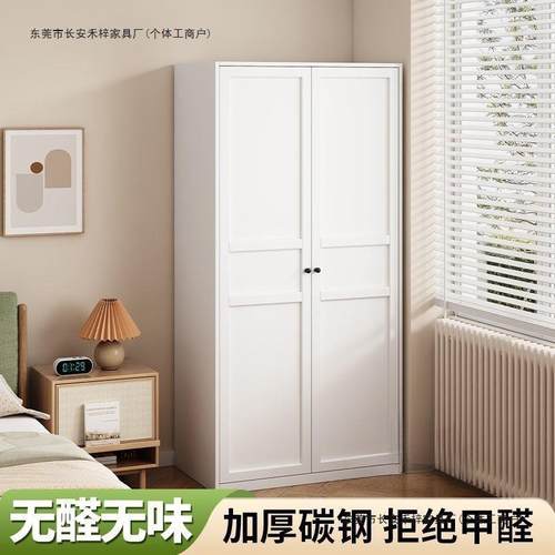 无醛儿钢JYD制衣柜卧室童房出租铁房艺大衣衣柜带抽屉金属平开门