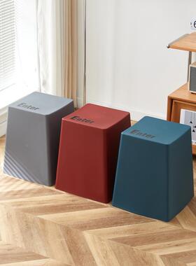 餐塑料凳子加厚成人家用桌高板凳代约简现时VGK尚创意胶凳可叠放