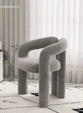 简约奶风家用化妆椅梳妆凳感美甲店椅子简油约室单人休闲餐OSB卧