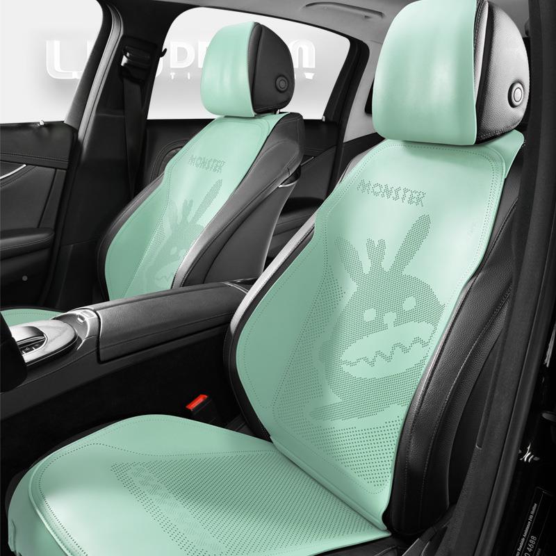 汽车坐ZZG垫四季通用果冻皮座垫蛮腰鞍垫冬马季网红卡通座可爱椅