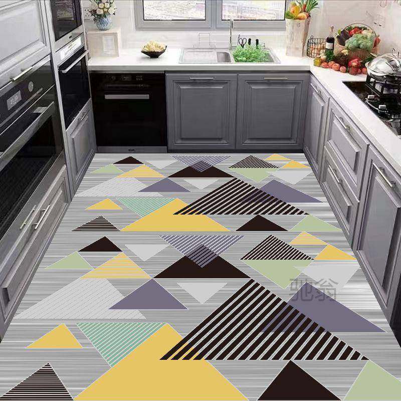 麓擦关r免洗PCV厨房地垫满铺地毯门垫客厅进门玄LKF可洗脚垫子防