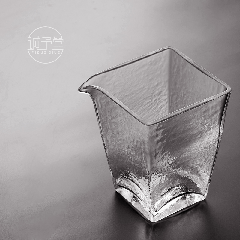 方形耐热玻璃公道杯创意手工水晶玻璃公杯茶海玻璃茶漏茶滤分茶器