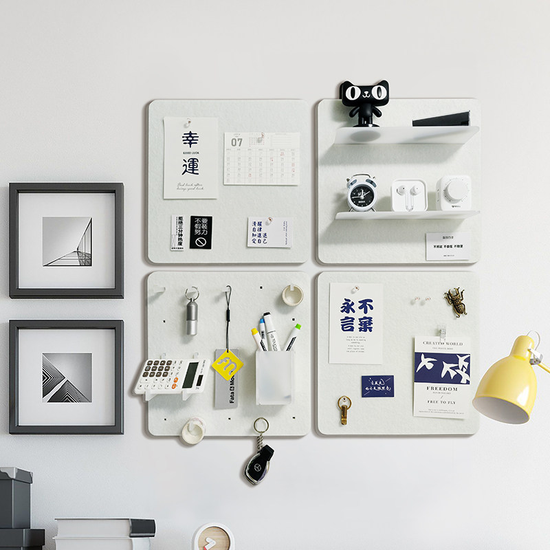 毛毡板留言板洞洞板照片墙软木板公告栏墙贴幼儿园免打孔不伤墙