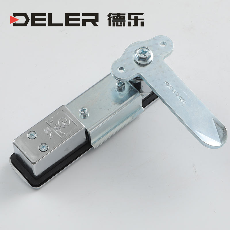 -190-2 按钮弹跳锁锌合金镀亮铬伸缩把手压紧式平面锁工业电柜锁