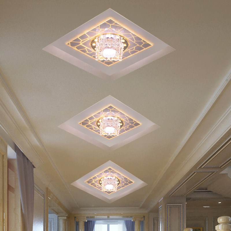 客厅led水晶灯具 射灯过道灯 玄关走廊方形门厅阳台天花灯筒灯