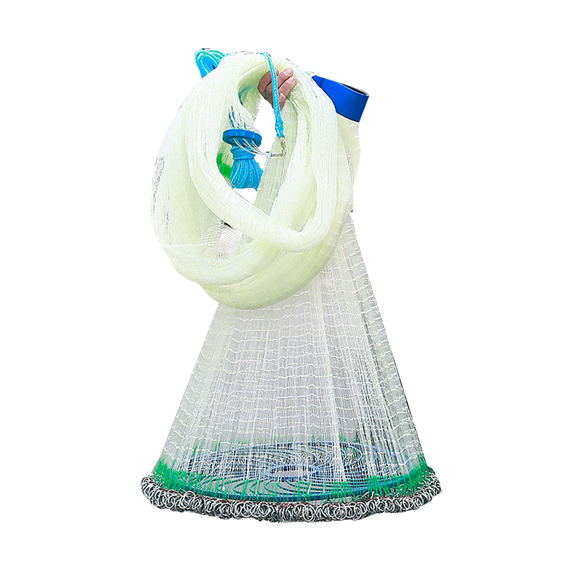 焊接铁链大飞盘式手撒网手抛易抛网撒自动捕鱼网半指小网眼甩