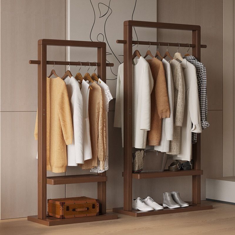 双杆挂衣架衣架双层落地卧室简易衣帽架衣架落地式家用民宿可移动