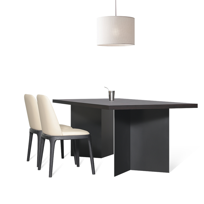 意式极简设计师餐桌椅家用大小户型客厅书桌一体长方形饭桌子定制