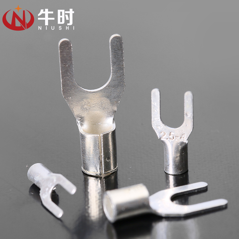 UT1-3 冷压接线端子 叉形裸端头 黄铜冷压端子 U型Y型 1000只