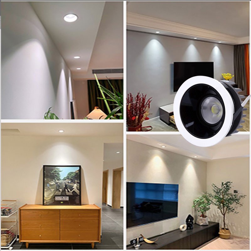 超薄led窄边防眩射灯嵌入式75mm7.5公分客厅可调洗墙天花灯7WW