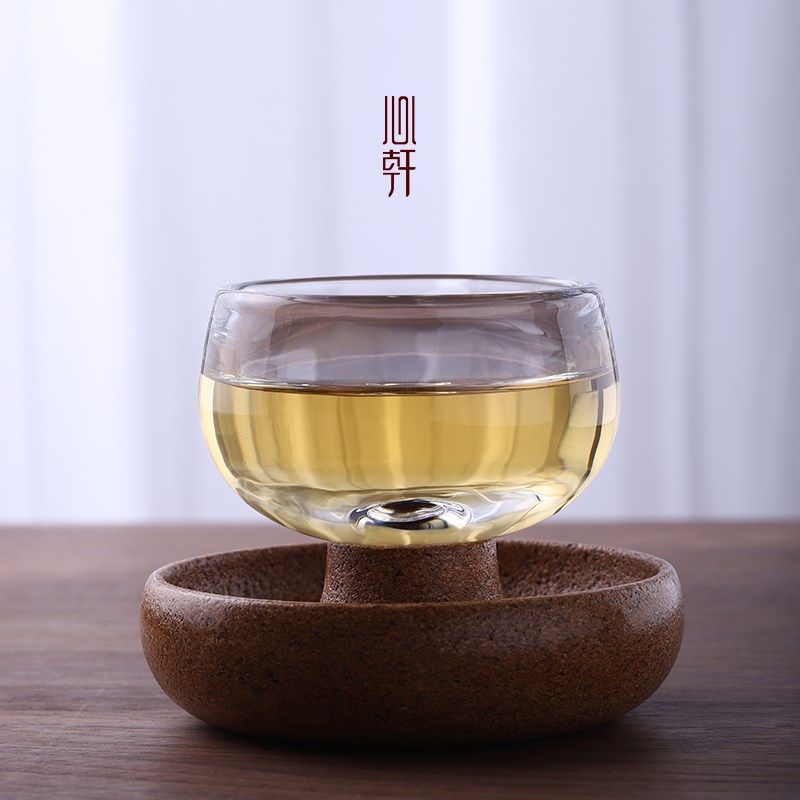 解压旋转不倒翁茶杯品茗杯子耐热玻璃杯家用创意主人杯个人杯酒杯