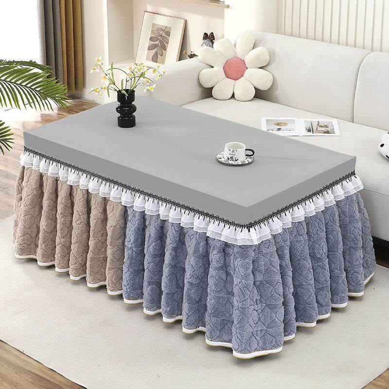 加绒加厚电炉罩套新款烤火罩长方形烤火桌子罩套双面绒电暖桌罩套