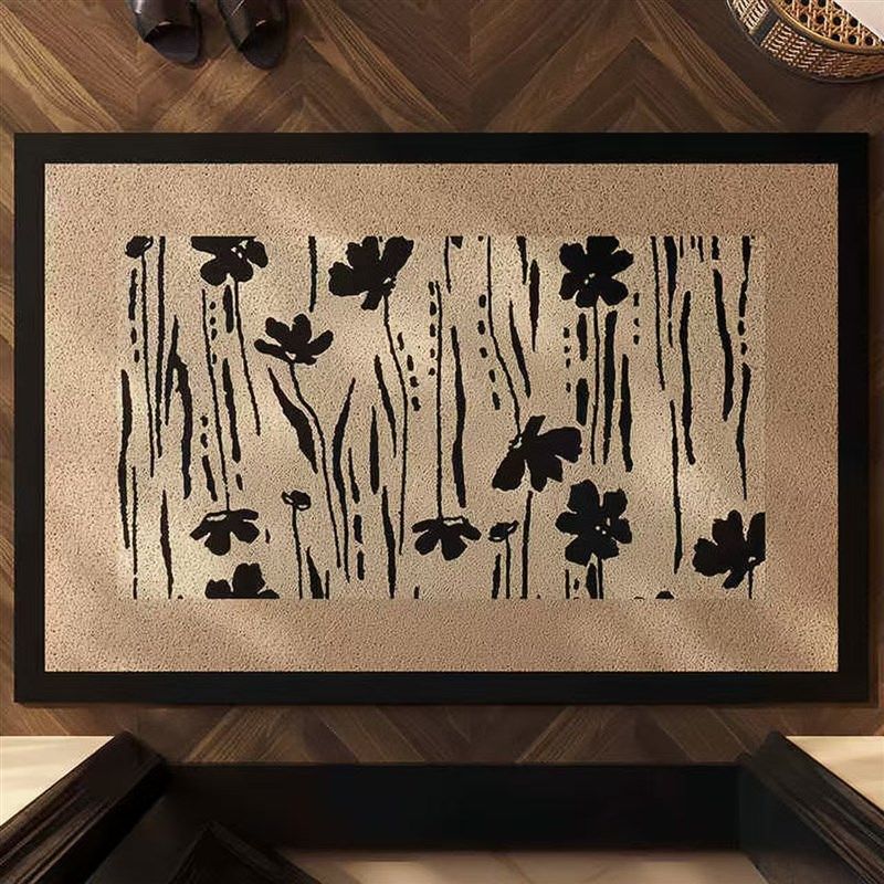 国风复古中式丝圈2025新款地垫玄关入户门防滑防尘房间地垫客厅