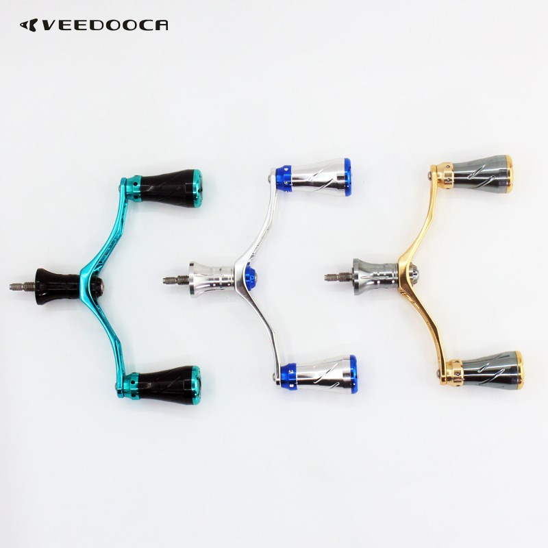 维杜卡渔轮配件路亚纺车轮摇把铝合金握丸镂空鱿鱼臂DIY改装摇臂