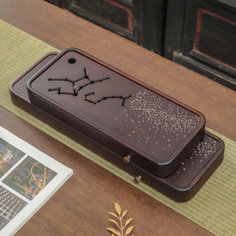 家用小型竹制茶盘简约风新款蓄水式托盘茶海台功夫茶具茶台茶盘托