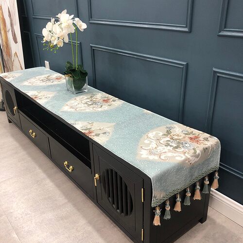 欧式台布电视柜桌布桌旗中式盖布茶几布艺长条桌垫长方形防尘罩