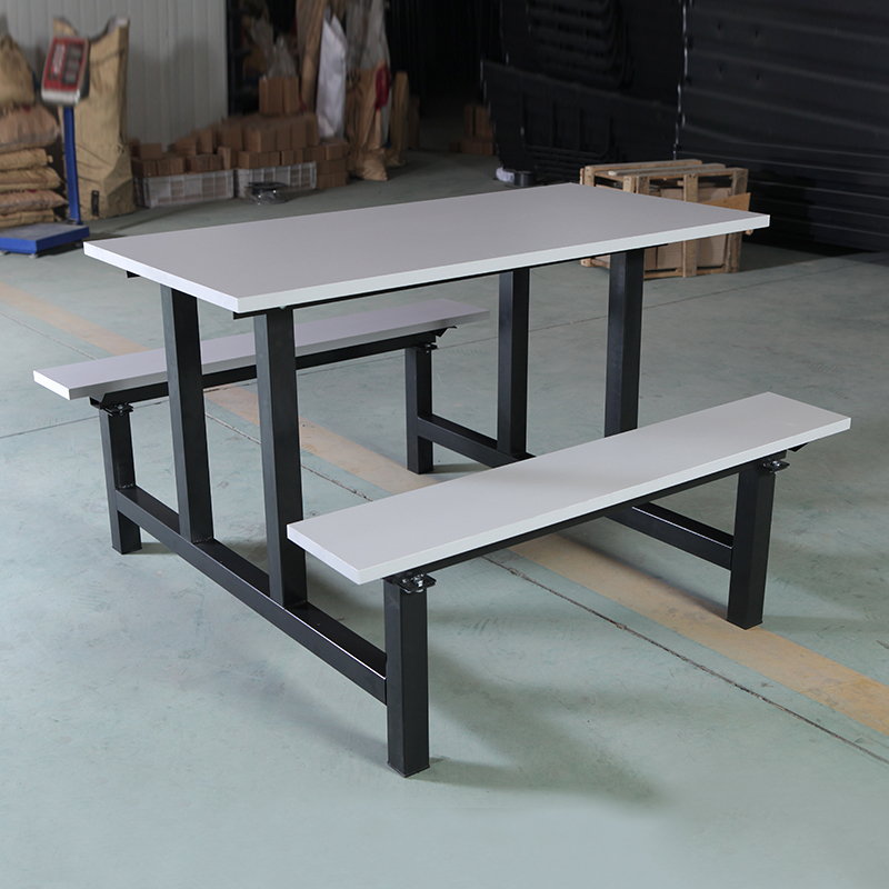 学生员工公司食堂餐桌椅 人人8人位连体快餐不锈钢餐桌
