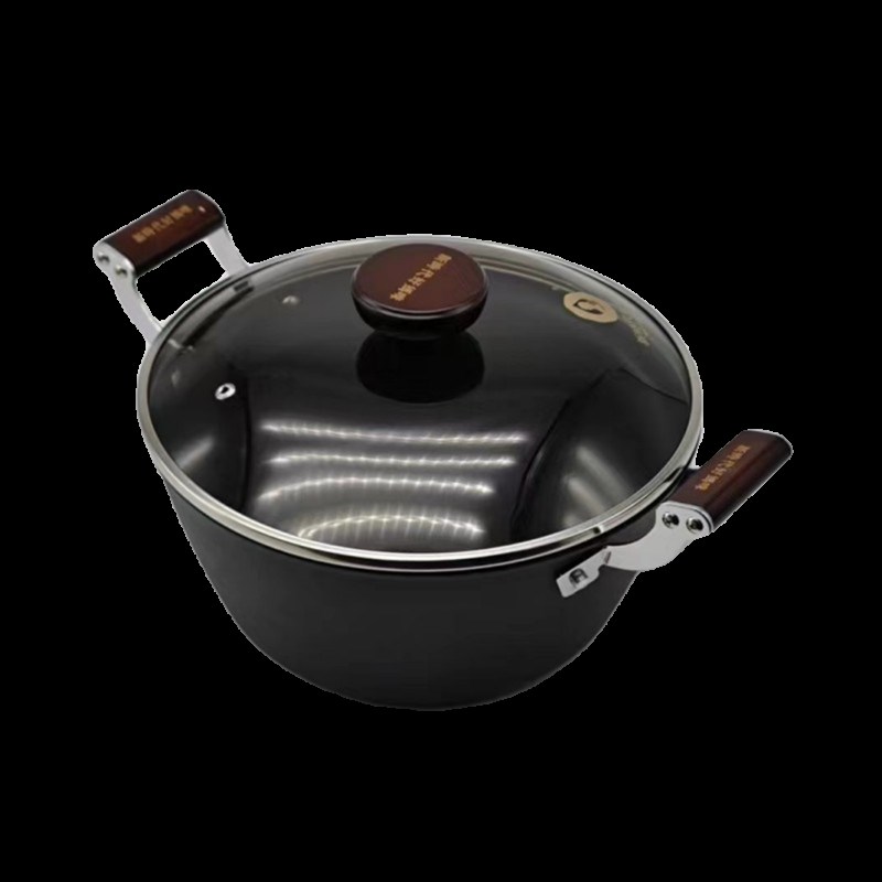 德式一体压铸超厚重家用无涂层汤锅加厚加深汤煲生铁铸铁电磁灶通
