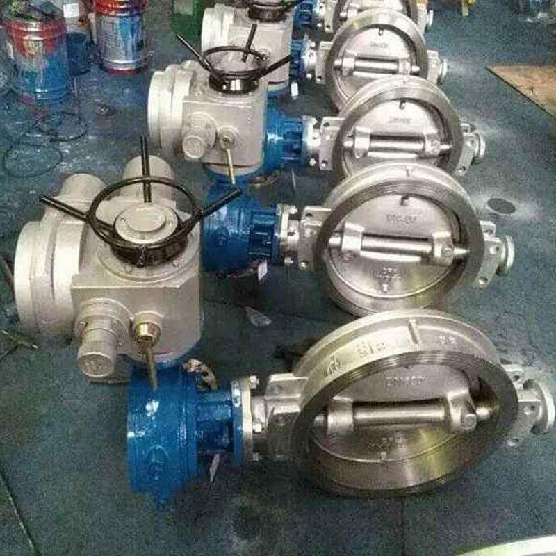 电动防爆不锈钢对夹蝶阀D973W-16P手电两用防爆碟阀DN600 DN500